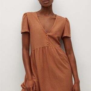 Mango Short Flowy Dress- Color Copper Size 8